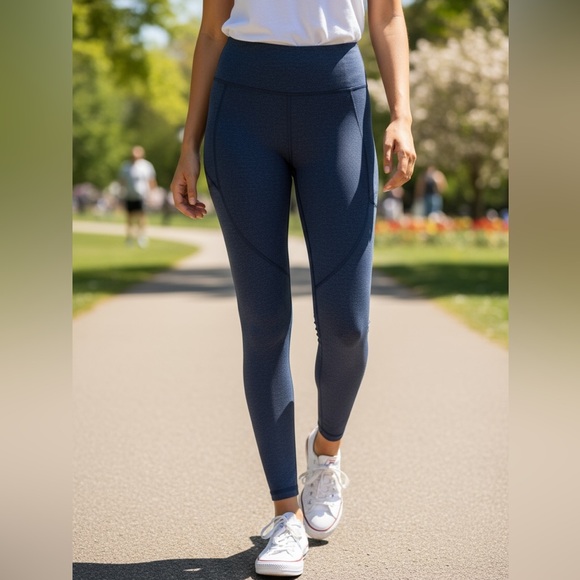 Outdoor Voices Harem Leggings Size L Navy Blue Drop Crotch Stretch Lounge Pants - Picture 1 of 5